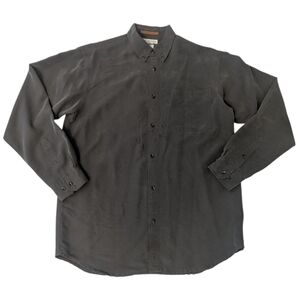 Columbia Sportswear Charcoal Dobson Lake Dobby Textured Button LS Shirt Men's LT